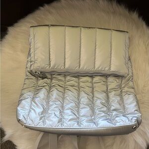 Silver large backpack by INC for Macys